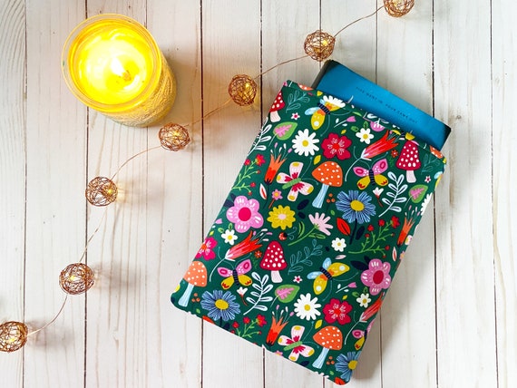 Mushroom Forest Padded Book Sleeve | Book Protector | Book Holder | Book Cover | Bookish Gift