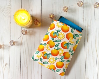Oranges Padded Book Sleeve | Book Protector | Book Holder | Bookish Gift