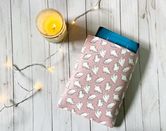 Mauvy Ghastly Ghost Padded Book Sleeve | Book Protector | Book Holder | Bookish Gift