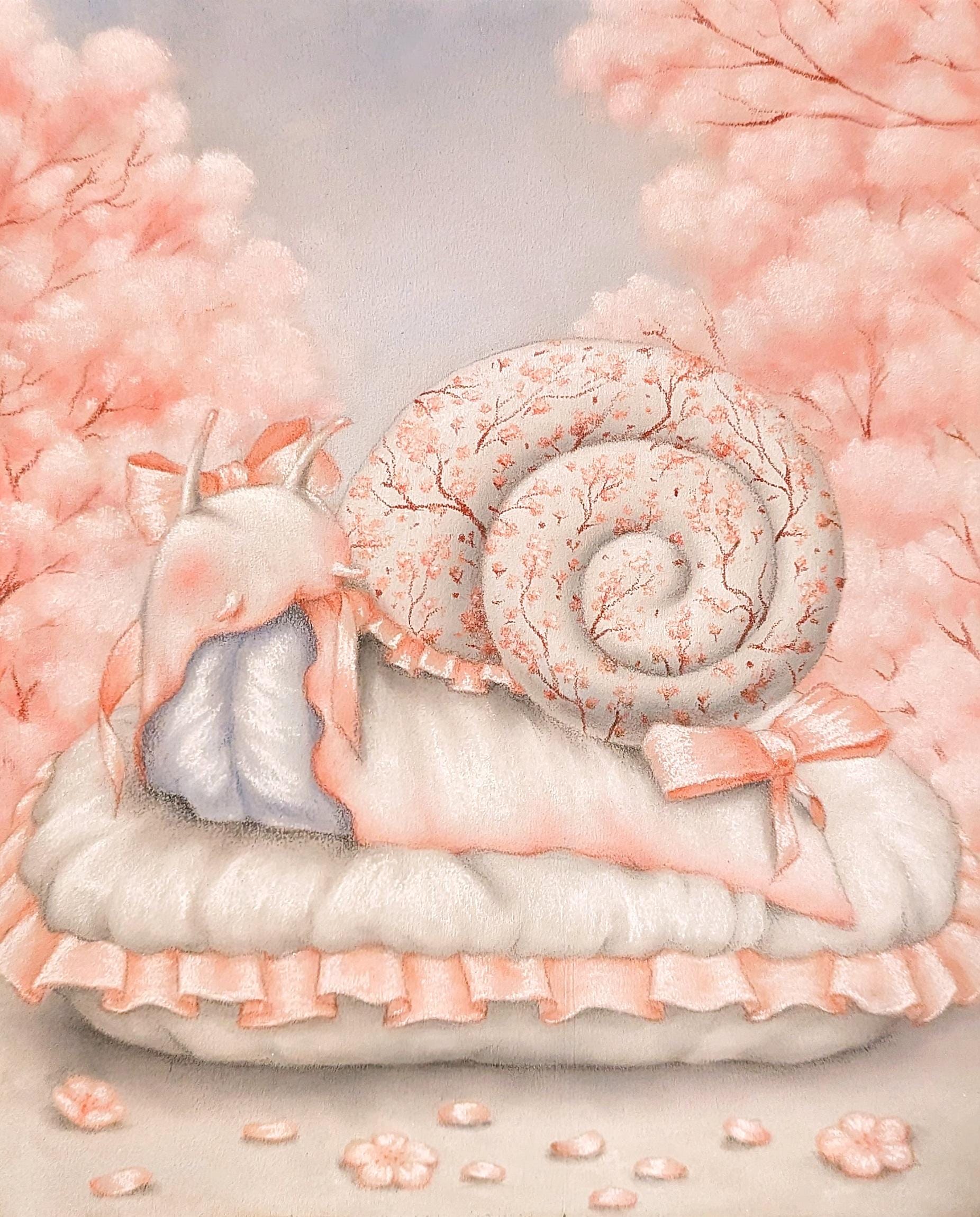Cherry Blossom the Snail - print