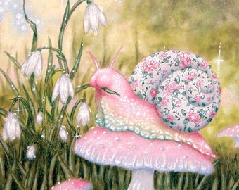 Snowdrop the Snail - print