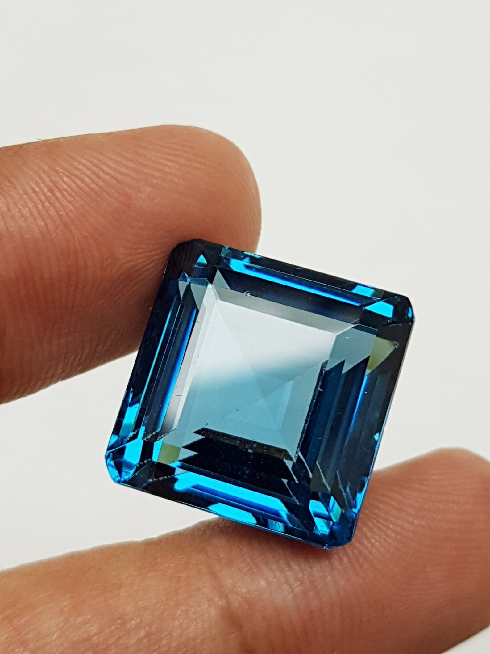 Lab Grown Blue topaz Octagon 18x18x12 mm HYDRO Synthetic Etsy