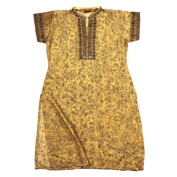 VINTAGE 70s Indian Gypsy Goddess Slit Dress