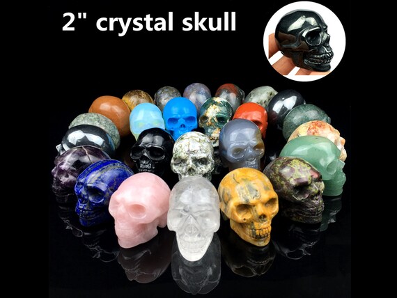 Natural clear Quartz hand carved Crystal dragon Skull point Healing 1Pc