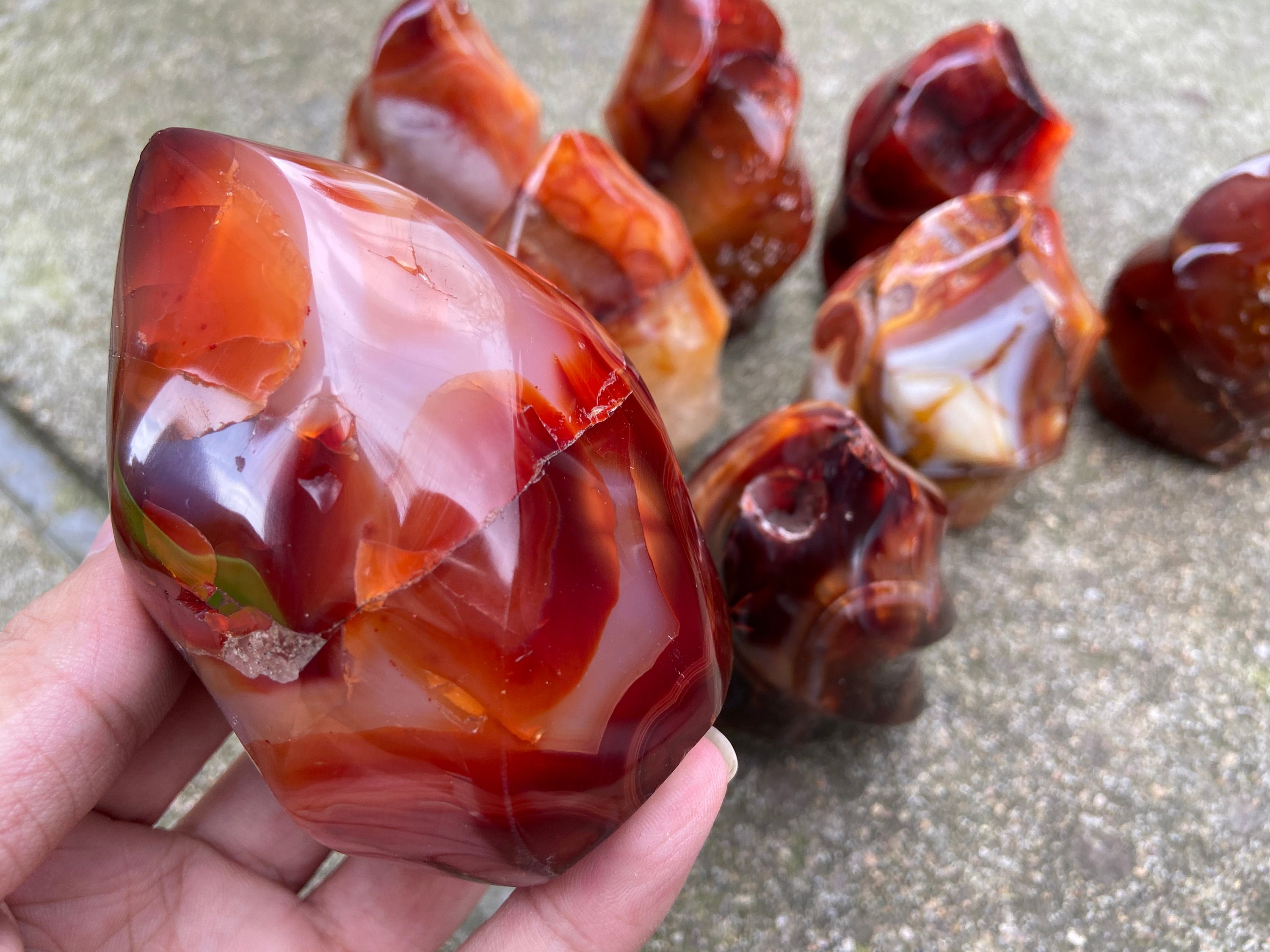 Carnelian Flame Tower Natural Red Agate Flame Energy Quartz