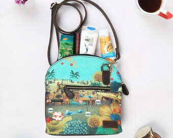 Beautiful Lakeside Handmade Crossbody Bag