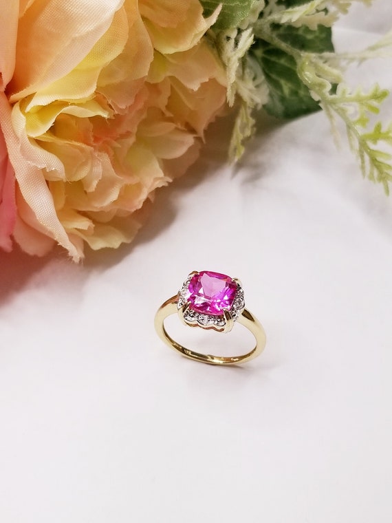 created sapphire ring