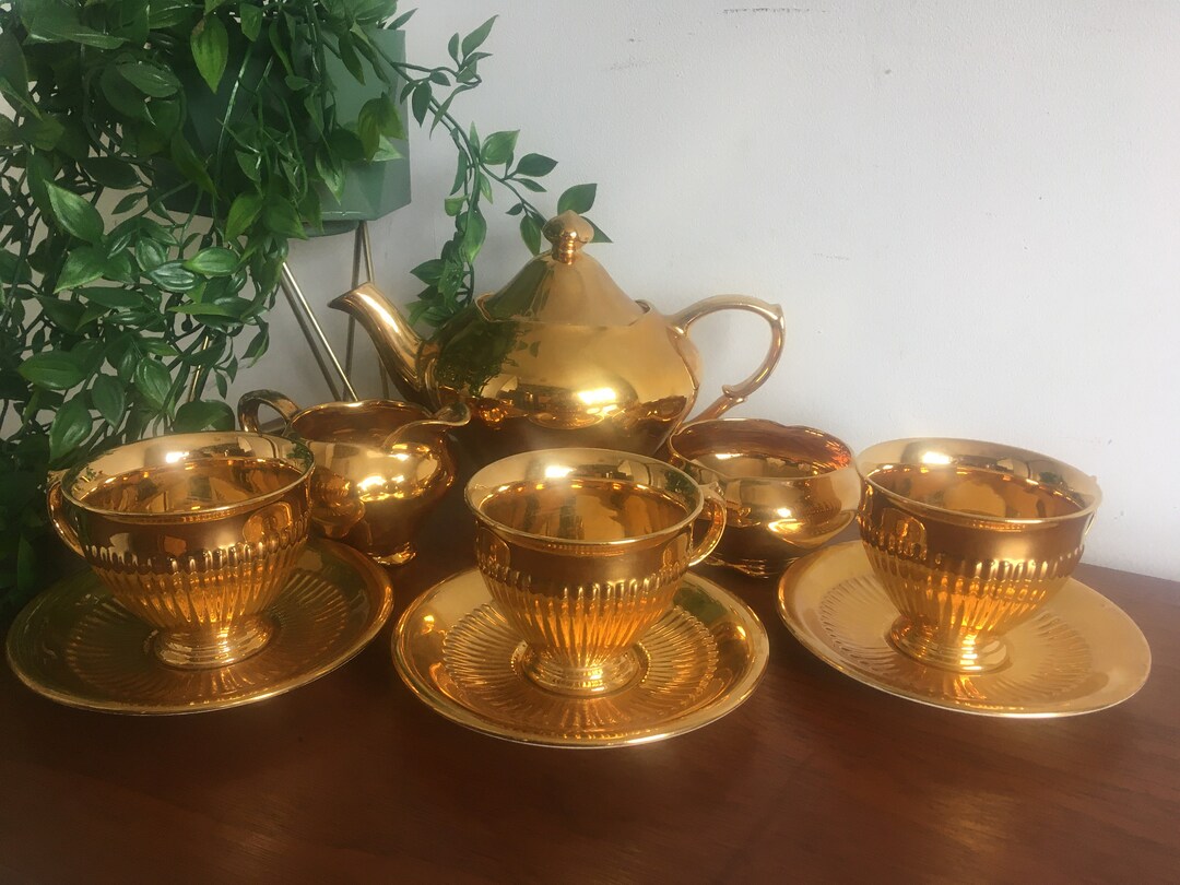 Royal Winton, Grimwades Golden Tea Set Etsy UK