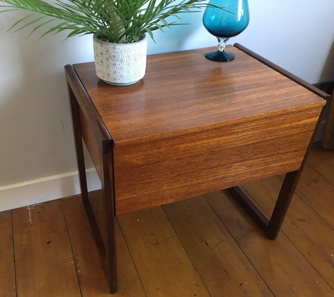 Mid Century Sewing Box/ Side Table Etsy UK