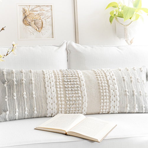 White Long Lumbar Pillow Cover Lumbar Pillowcase Lumbar Etsy