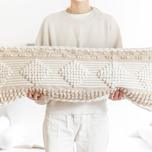 Cream White Lumbar Pillow Cover 14X36 Neutral Long Lumbar Etsy