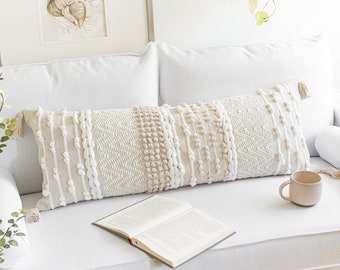 Macrame Boho Cushion Cover Boho Lumbar Throw Pillow 14x36 inch Cream Lumbar Pillow Cover Woven Body Pillow Macrame Boho Cushion Cover Boho Lumbar Throw Pillow 14x36 inch Cream Lumbar Pillow Cover Woven Body Pillow
