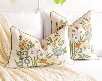 Decorative Silver Leaves Embroidery with Piping Floral Throw Pillow COVER 18 Brown 5929962 Decorative Silver Leaves Embroidery with Piping Floral Throw Pillow COVER 18 Brown 5929962
