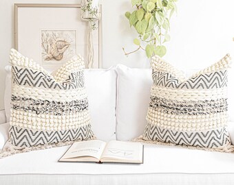 cream boho throw pillows