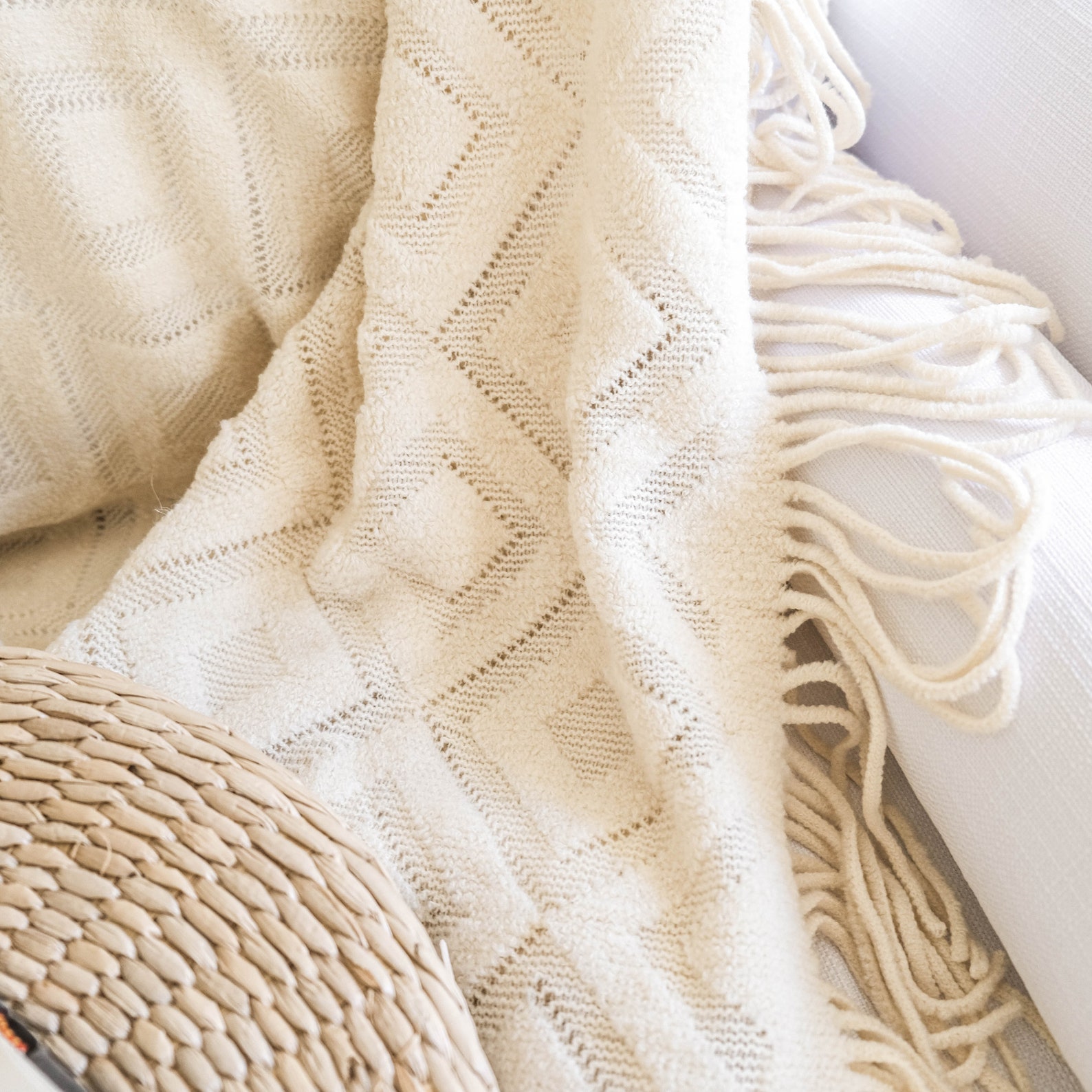 Soft throw blanket cream blanket boho throw blanket Etsy