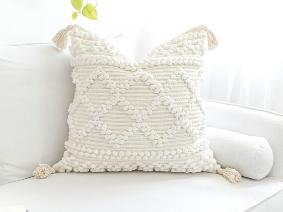 BlissBlush Gray Boho Lumbar Throw Pillow Cover 14x36, Grey Accent Long Body  Lumbar Pillow for Bed, Decorative Modern Bohemian Woven Textured Lumbar