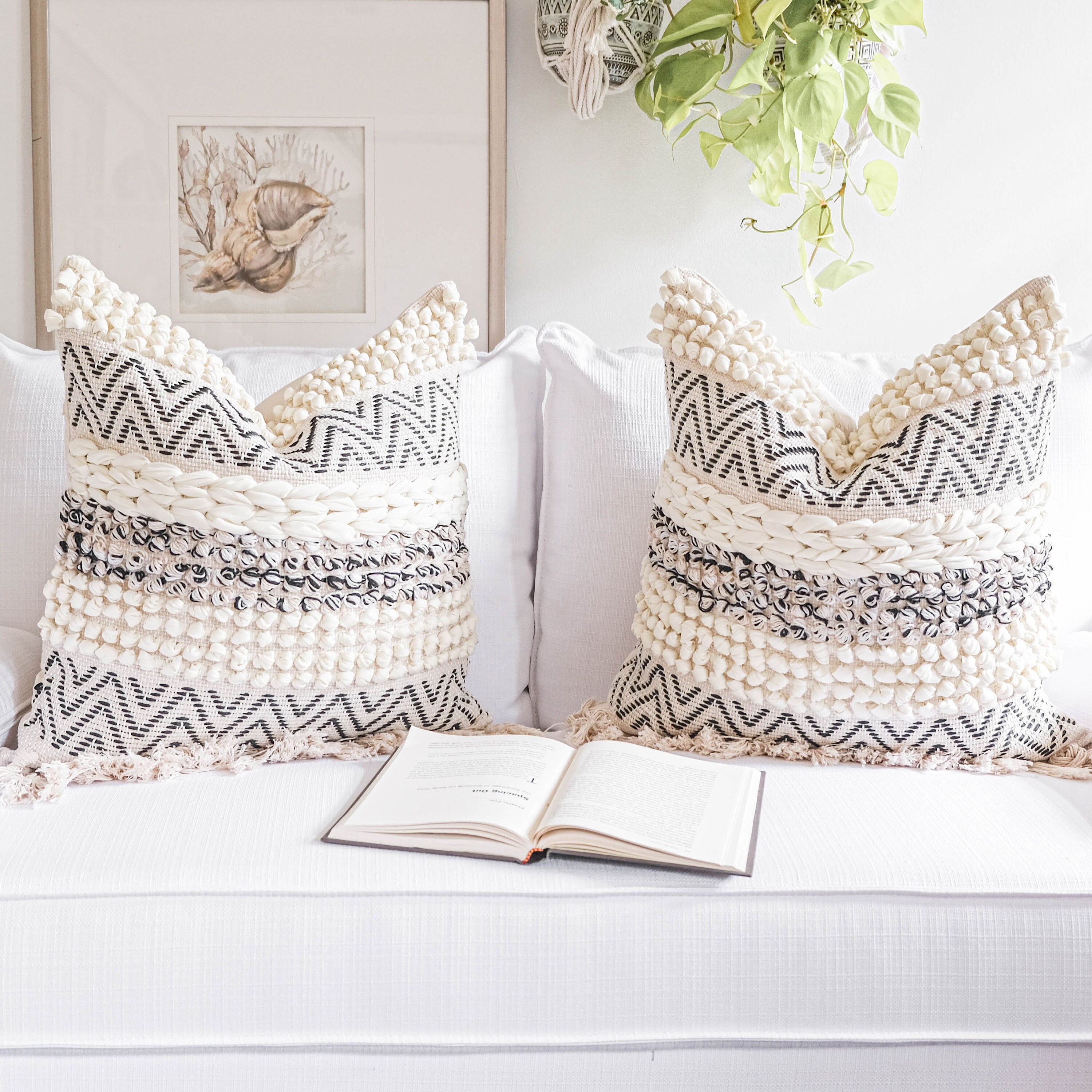 Beige boho pillow cover tufted textured cushion cover Etsy