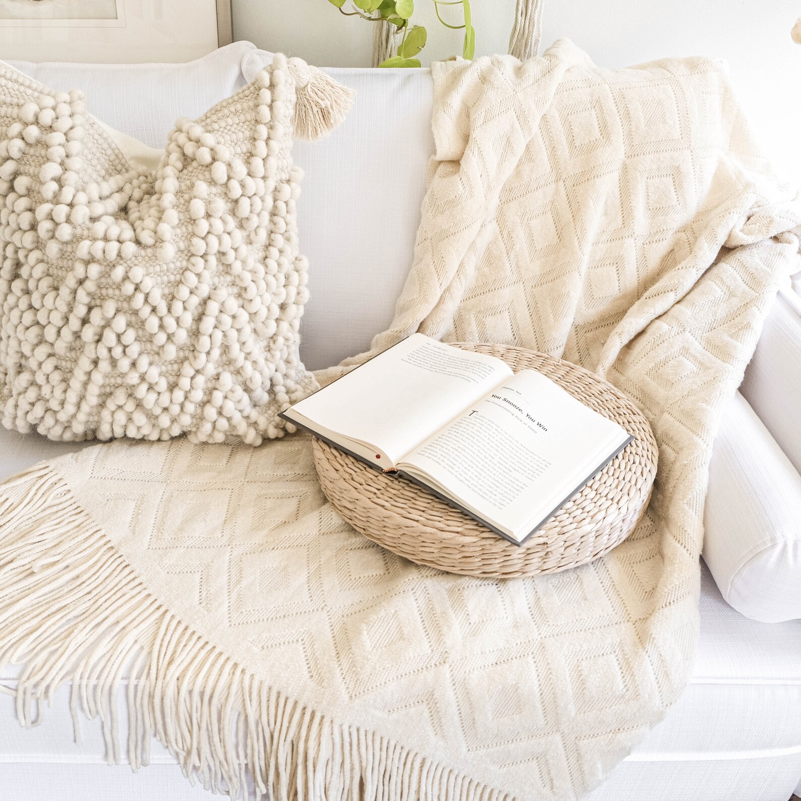 Soft throw blanket cream blanket boho throw blanket Etsy