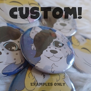 Custom Furry Fursona Button Badge