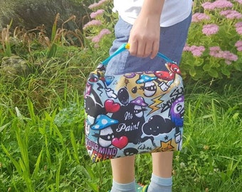 Wetbag, Nasstasche, Schwimmbadtasche, Kindertasche, Nassbeutel, Kitatasche, Graffiti