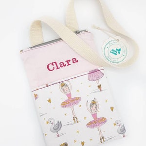 Personalized shoulder bag with name, kids purse, wallet, breast pocket