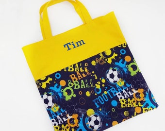Kindergartentasche personalisiert, Kinder Tragetasche mit Namen, Freundebuchtasche, Fußball Tasche, Einkaufstasche, Kitabeutel, Kindertasche