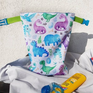 Wetbag, Nasstasche, Schwimmbadtasche, Kindertasche, Nassbeutel, Dino Tasche, Strandtasche Bild 6