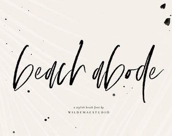Beach Abode Brush Script Font | Handwritten Font, Hand Lettering, Brush Lettering, Cursive Font, Stylish Font, Beautiful Font