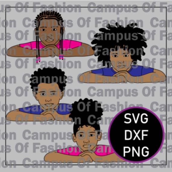 Afro Black Boy Black Girl Braids Svg Dxf Png Etsy