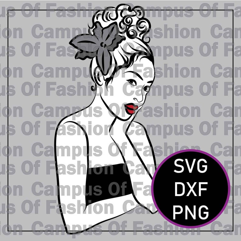 Download Woman Flower In Hair Svg Dxf Png Vector Art Etsy PSD Mockup Templates