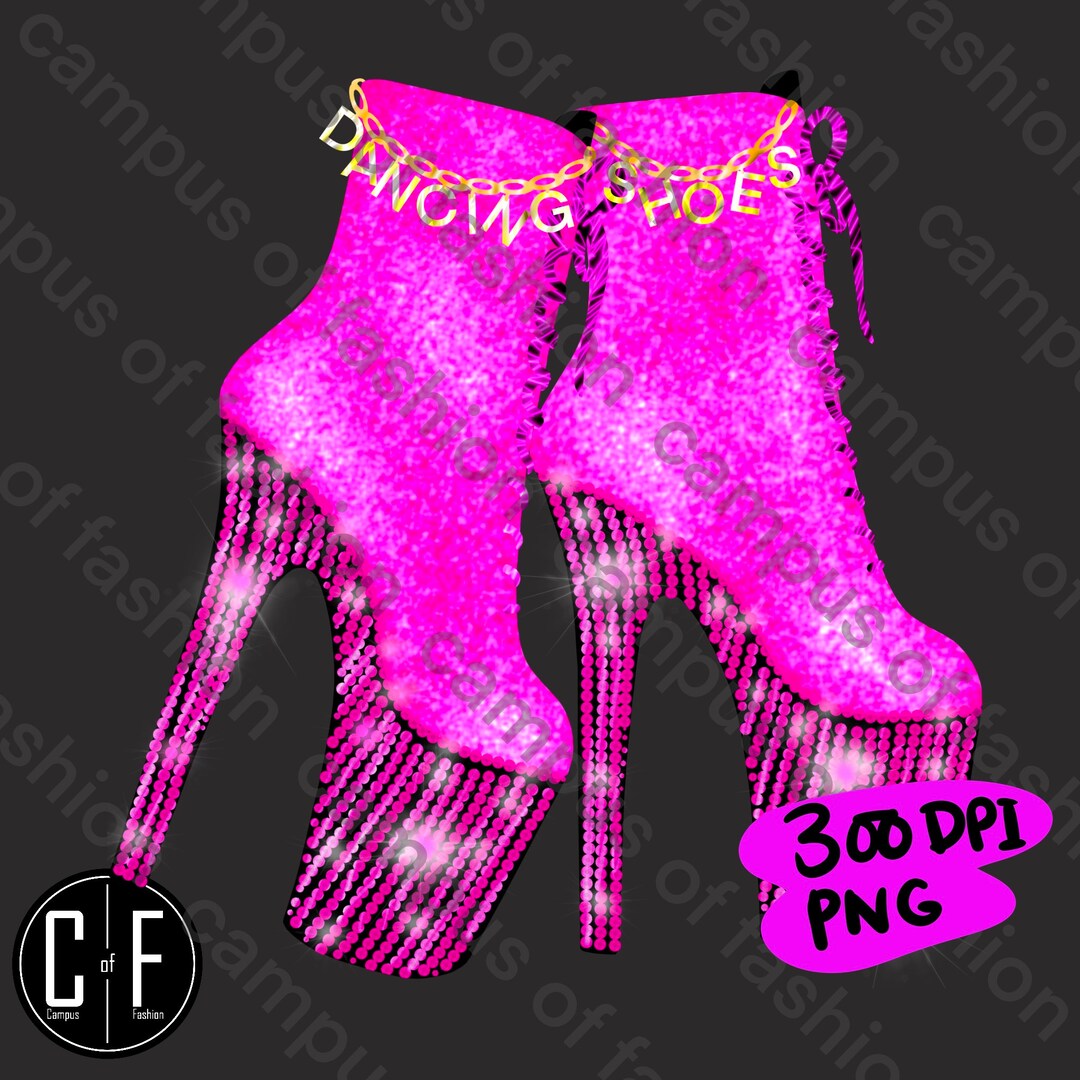 Pink Dancing Shoes PNG Vector Art Commercial & Personal Use Cricut
