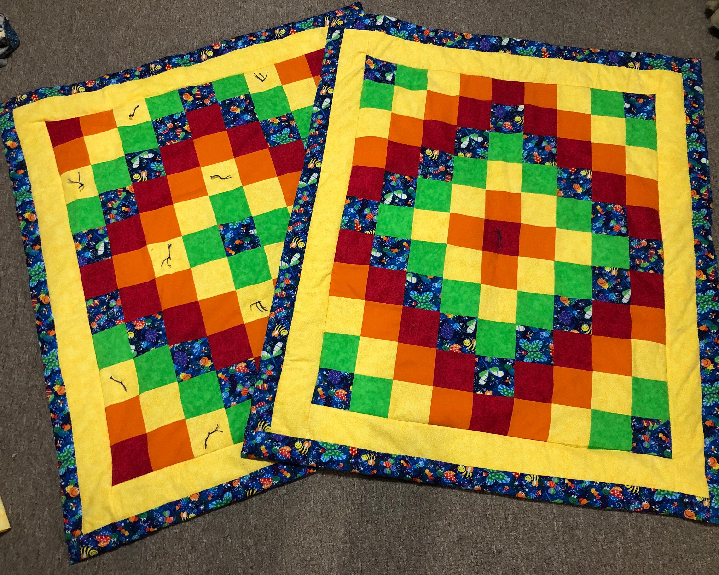Baby quilt in Bright Primary Colors Trip Around the World Etsy