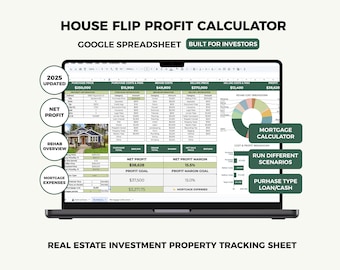 Calculadora de inversión inmobiliaria, Hojas de Cálculo de Google para propiedades de inversión, Reparación y reventa, Inversión inmobiliaria, Presupuesto y costo de renovación