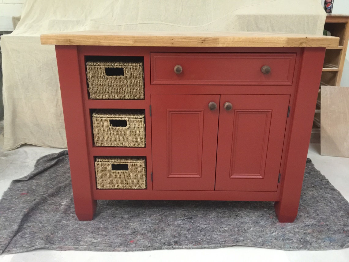 Kitchen Island With Wicker Baskets Etsy