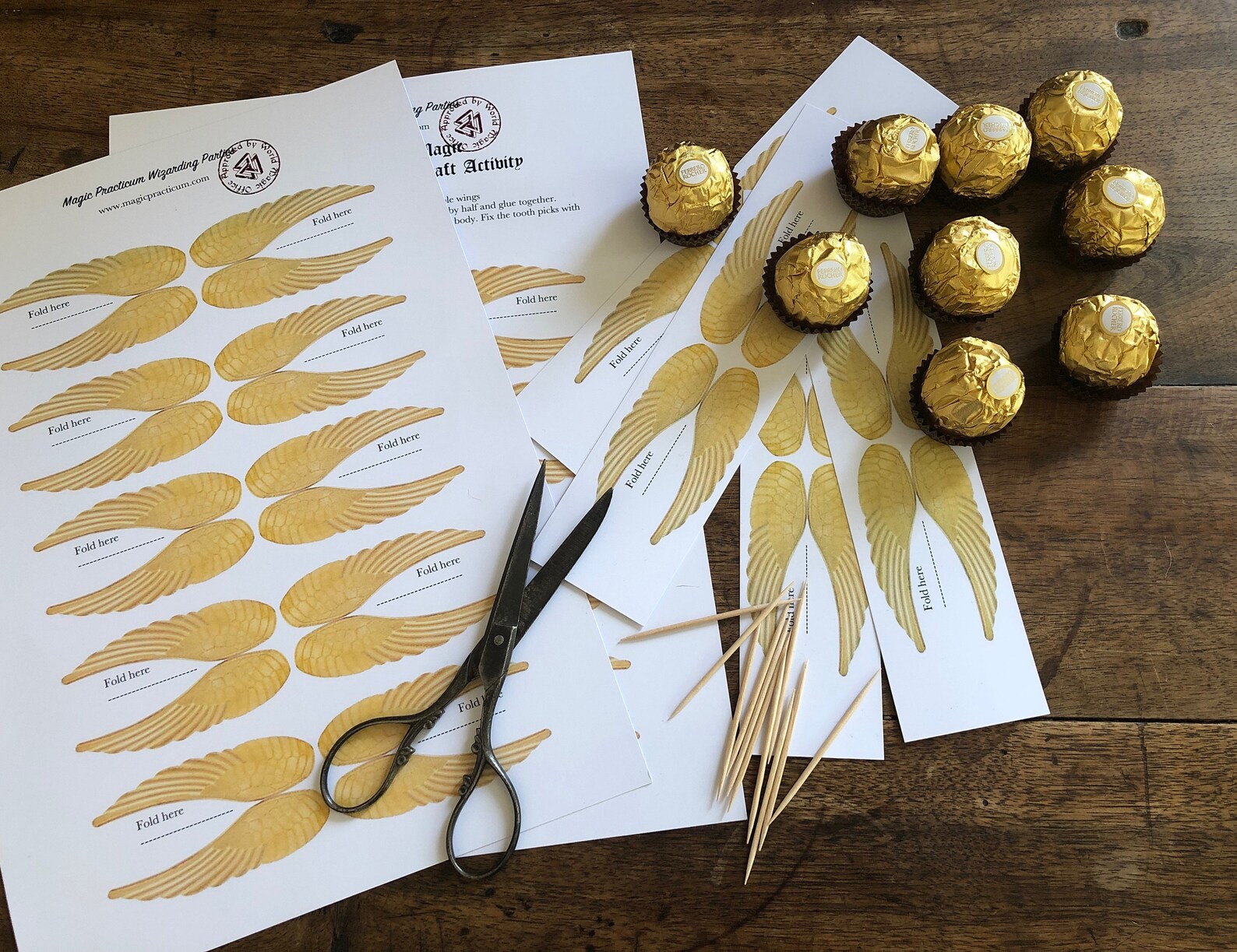 Golden Wings For A Snitch Printable Golden Wings For Ferrero Etsy