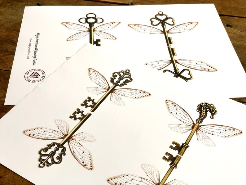 Winged keys Harry Potter Party Printable flying keys Etsy