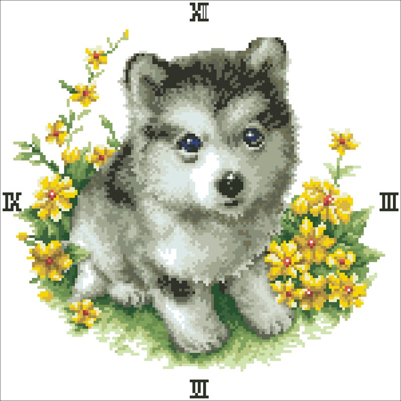 My Dog Instant Download PDF Black White Pattern Best Gift Digital Hand Embroidery Pattern #05028 Color Pattern