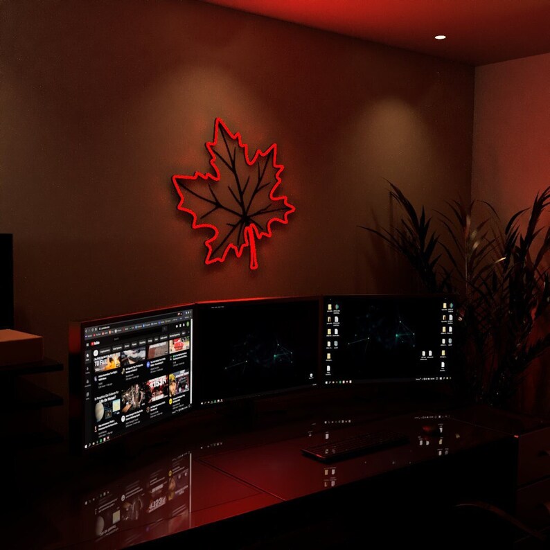 LED NEON Wall Art- Maple Leaf - Etsy
