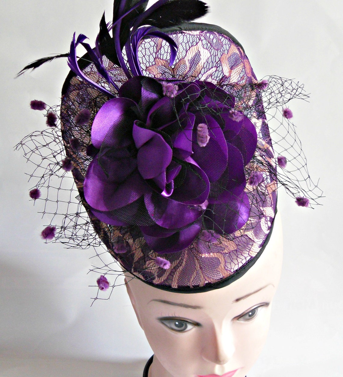 Unique fascinators purple fascinator wedding fascinators Etsy