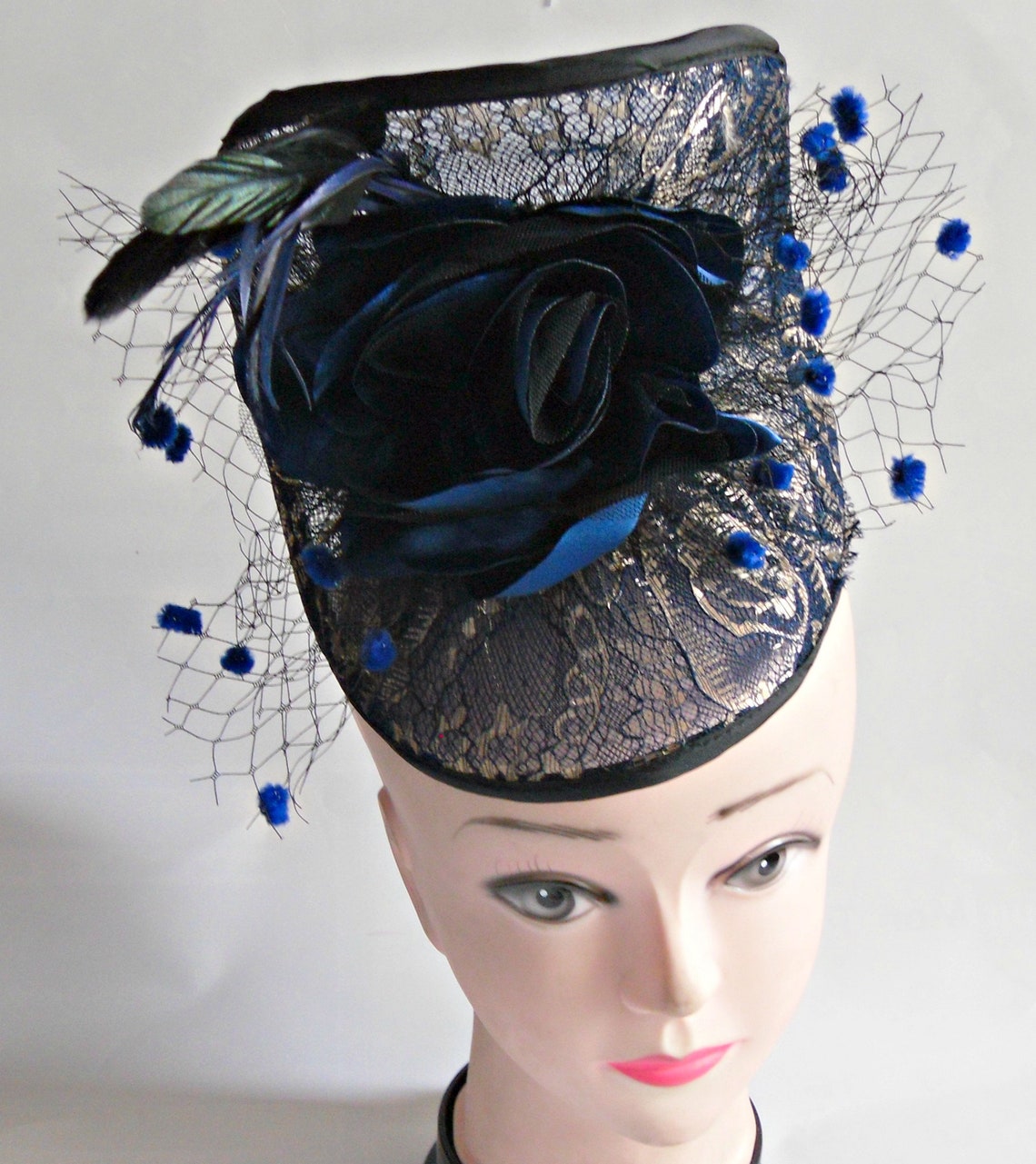 Unique fascinators blue fascinator wedding fascinators hats Etsy