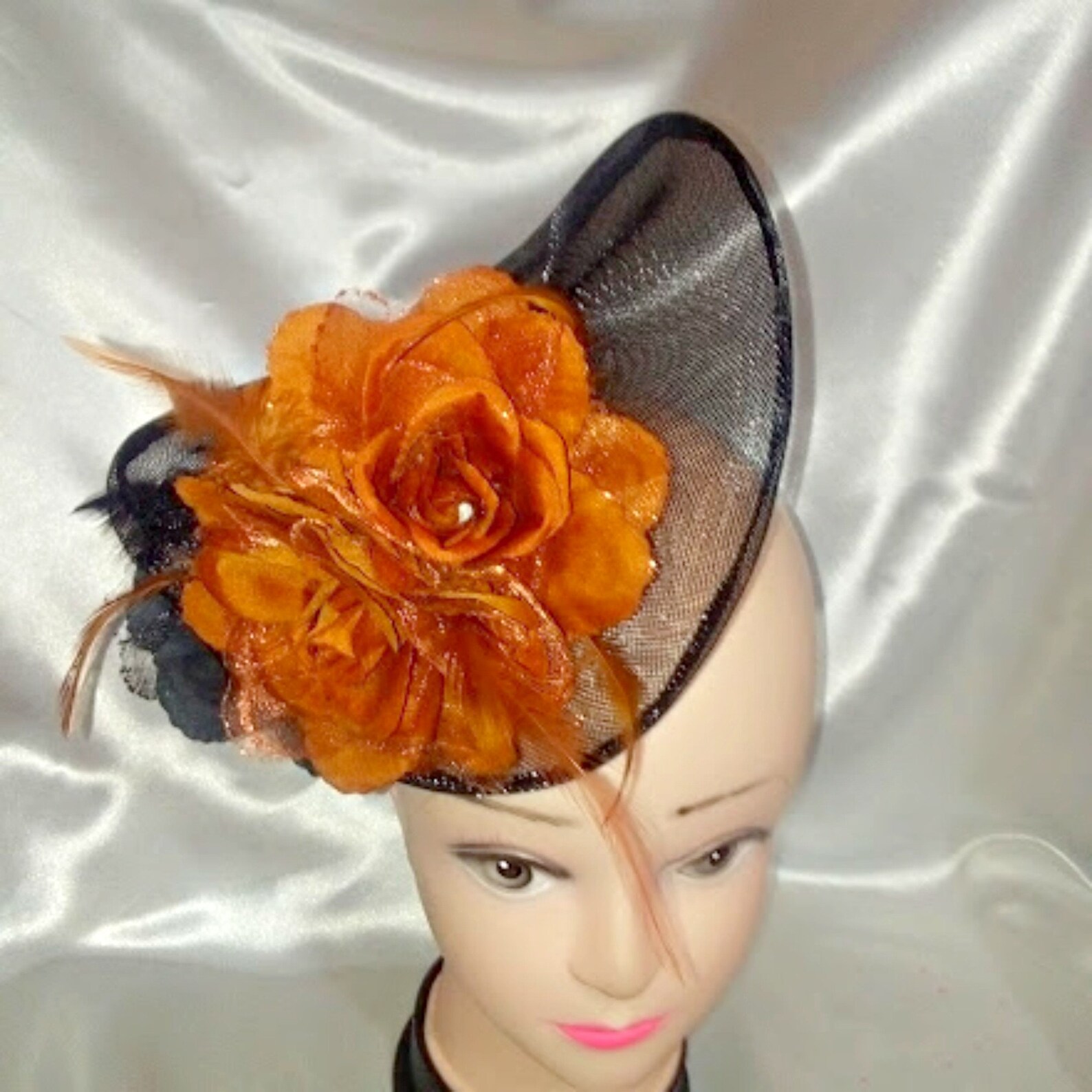 Unique fascinator sale gold silver black cream brown Etsy
