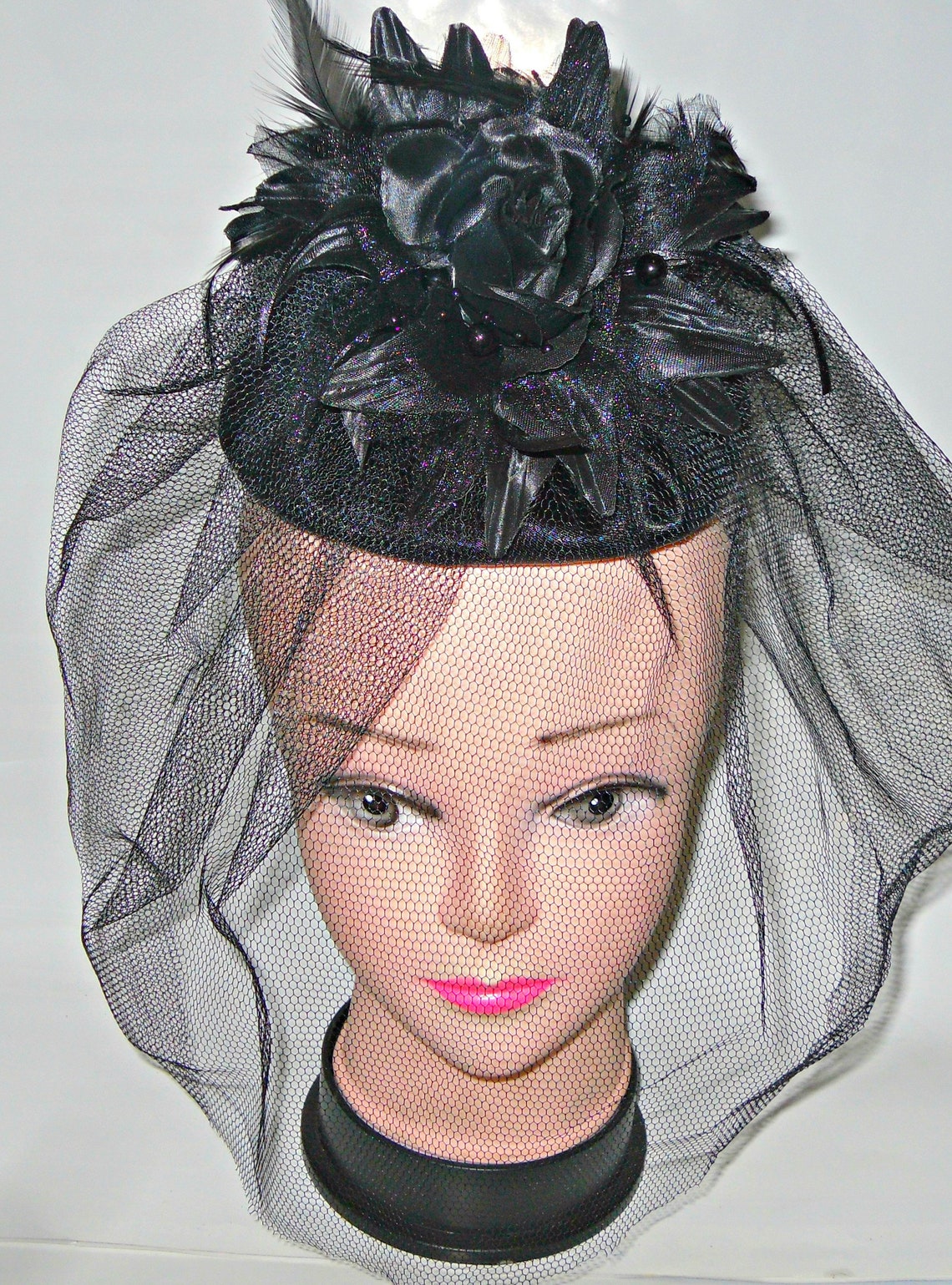 Black fascinator sale funeral hat asap fascinators Nairobi Etsy