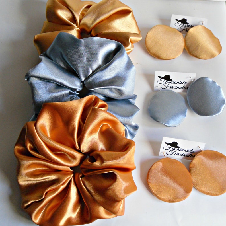 Scrunchies Pack Scrunchie Set Satin Scrunchies Gold Etsy