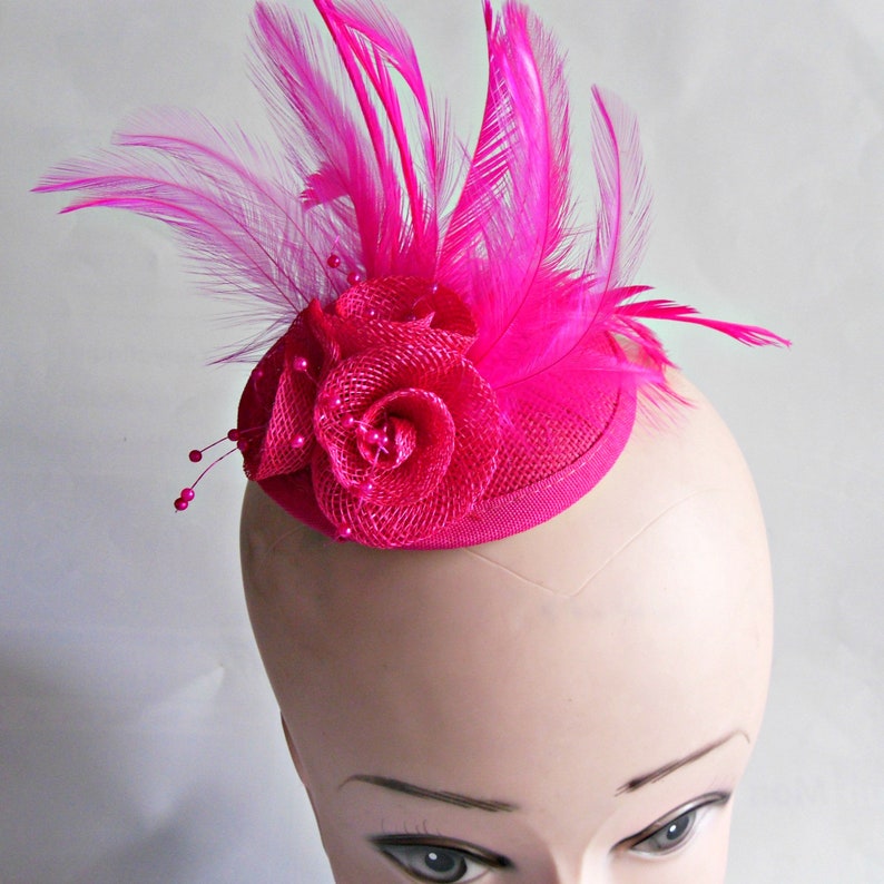 Small fascinators pink fascinator wedding fascinators hats Etsy