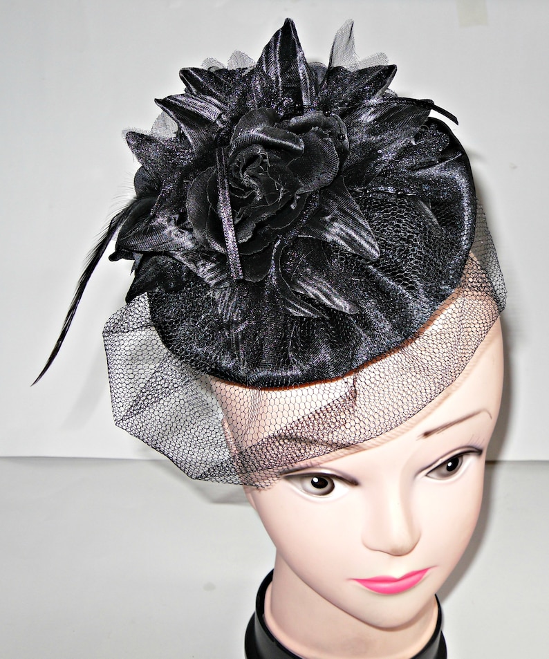 Black fascinator sale funeral fascinator fascinator with Etsy