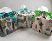 Tissue box cover Llama Cactus printed fabrics, Square Fabric Box Tissue cover, Cactus Fabric Tissue Box Cover, Llama Tissue Box