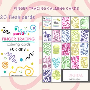 Finger Tracing Calming Cards 2 Printable Mindfulness, Flash Cards, Calm Down Corner Activity, Zen Zone, Meditation Activity, Kids Meditation