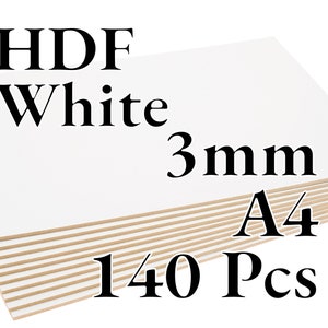 70 Pcs x 3mm HDF blanc Panneaux de fibres Laser / CNC / Peinture A3 Onlywood 140 Pcs - A4