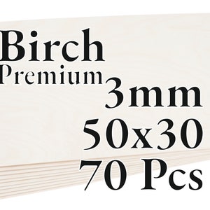 40 Pcs x 3mm PREMIUM Birch Baltic Plywood Wood Panel Laser / CNC / Painting 60x40cm Onlywood 70 Pcs - 50x30cm