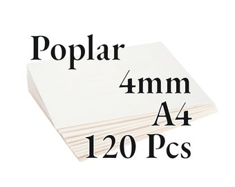 120 Stück x 3 mm – PREMIUM Pappelsperrholz – Holzplatte – Laser/CNC/Lackierung – A4 – Onlywood